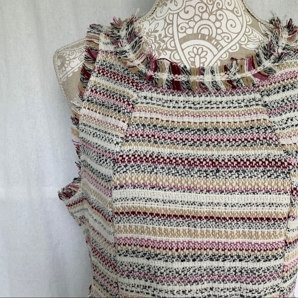 She and Sky // NWT Off White, Maroon Tweed Mini Shift Dress Sz Large dr1 - Picture 2 of 9